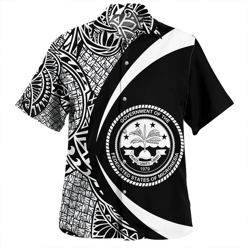 Chuuk Hawaiian Shirt Coat Of Arm Lauhala Circle