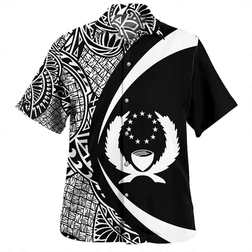 Kosrae Hawaiian Shirt Coat Of Arm Lauhala Circle