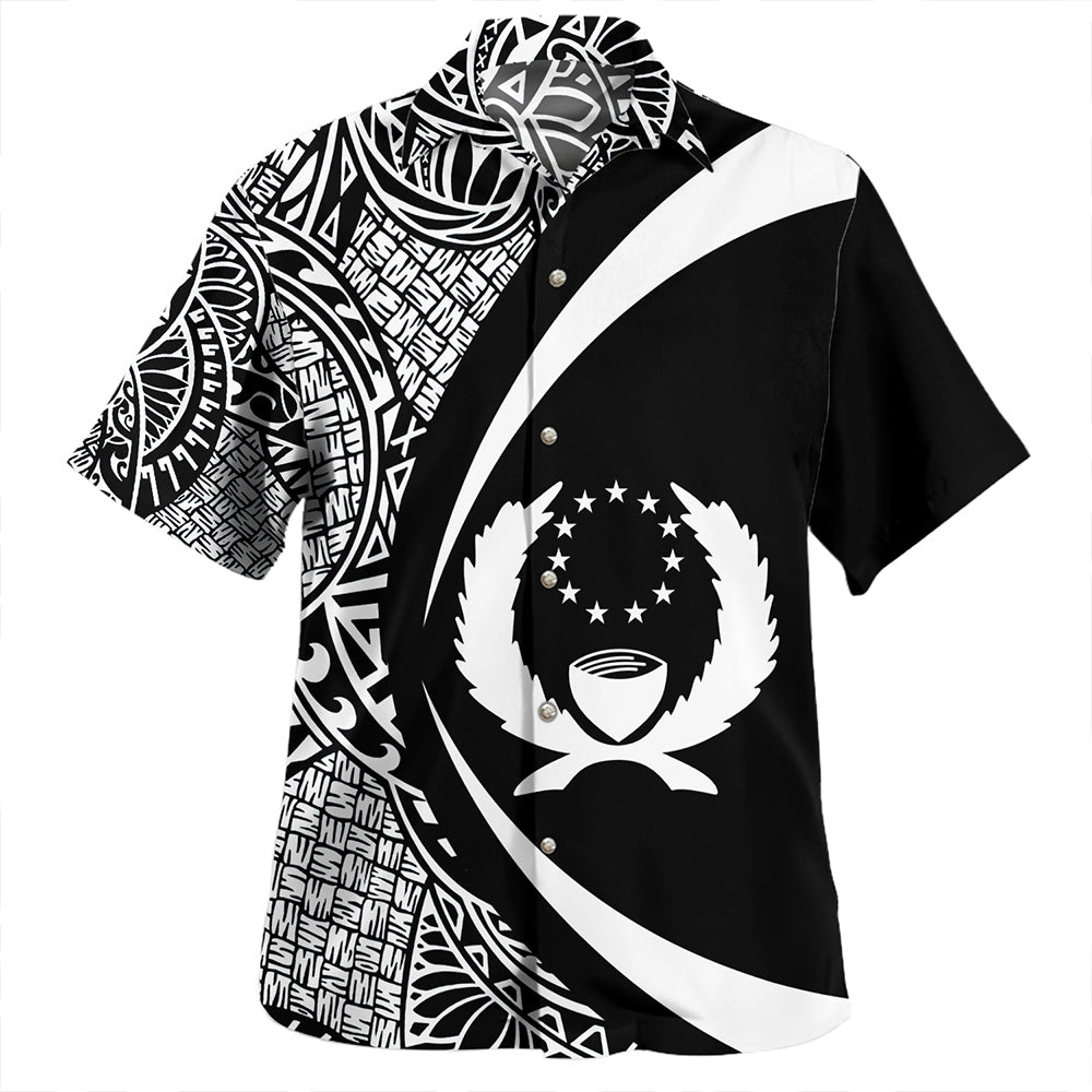 Kosrae Hawaiian Shirt Coat Of Arm Lauhala Circle