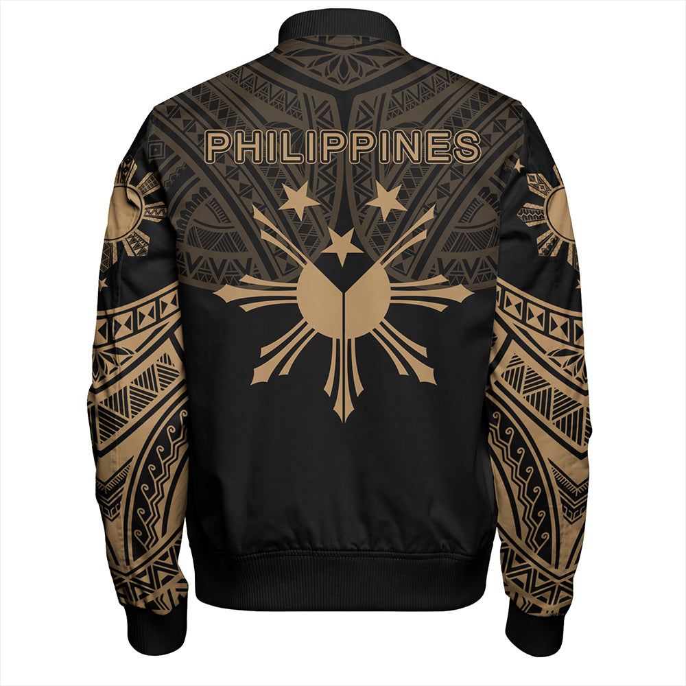 Philippines Bomber Jacket Sun Star Warrior Style Gold