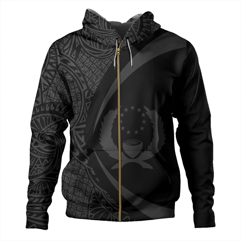 Pohnpei Hoodie Coat Of Arm Lauhala Gray Circle