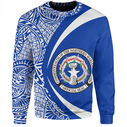 Northern Mariana Islands Sweatshirt Coat Of Arm Lauhala Circle