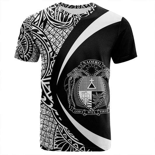 Nauru T-Shirt Coat Of Arm Lauhala White Circle
