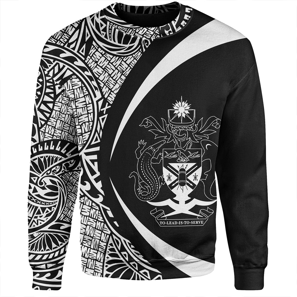 Solomon Islands Sweatshirt Coat Of Arm Lauhala White Circle