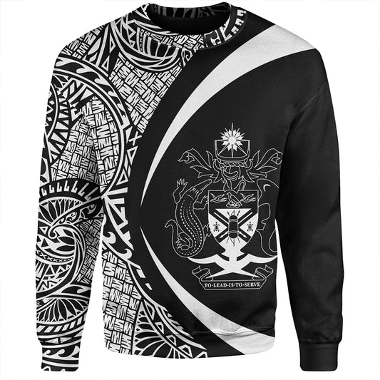 Solomon Islands Sweatshirt Coat Of Arm Lauhala White Circle