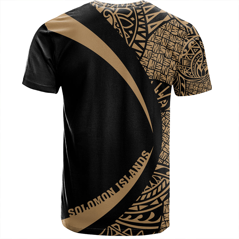 Solomon Islands T-Shirt Coat Of Arm Lauhala Gold Circle