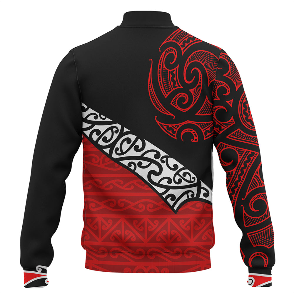 New Zealand Baseball Jacket Aotearoa Maori Flag Puhoro Pattern