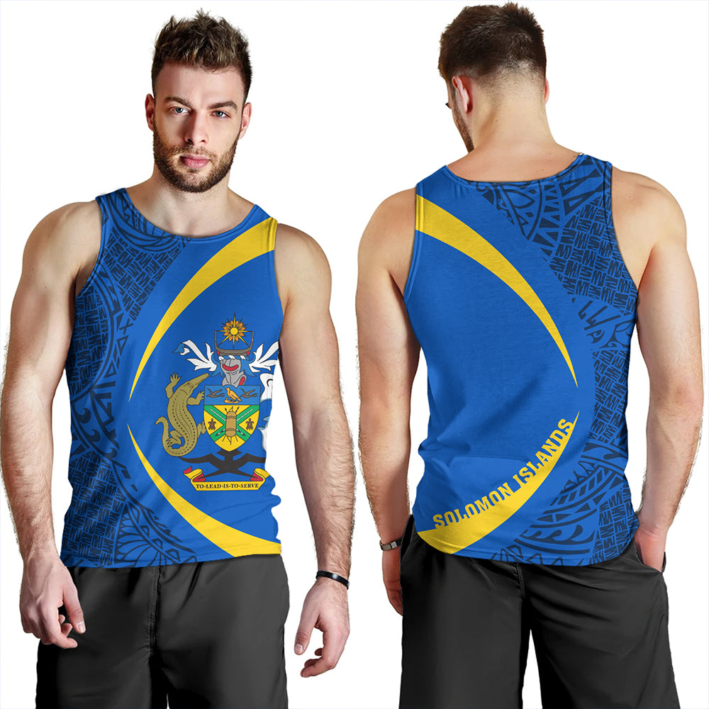 Solomon Islands Tank Top Coat Of Arm Lauhala Circle