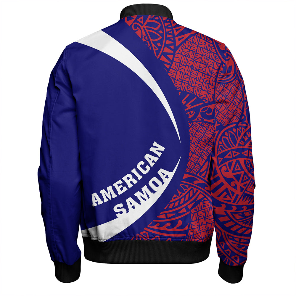 Samoa Bomber Jacket American Samoa Coat Of Arm Lauhala Circle