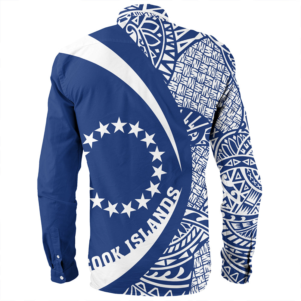 Cook Islands Long Sleeve Shirt Coat Of Arm Lauhala Circle
