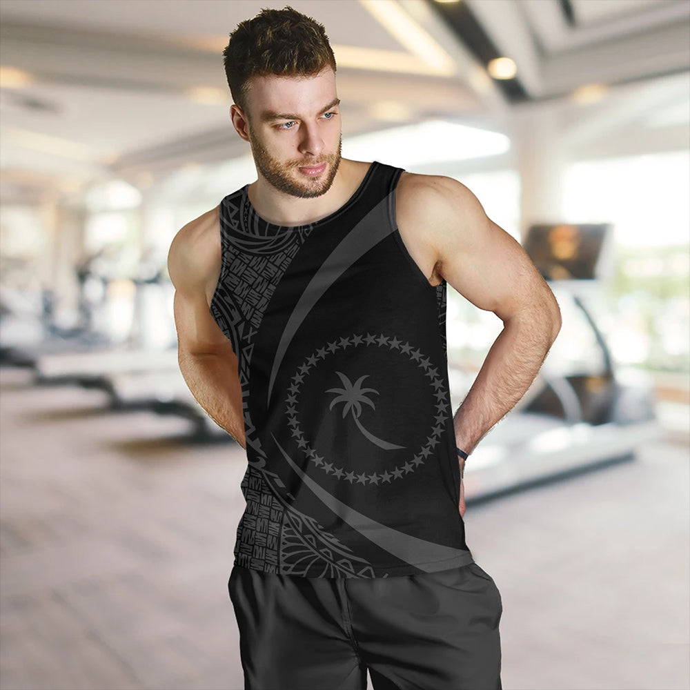 Chuuk Tank Top Coat Of Arm Lauhala Gray Circle