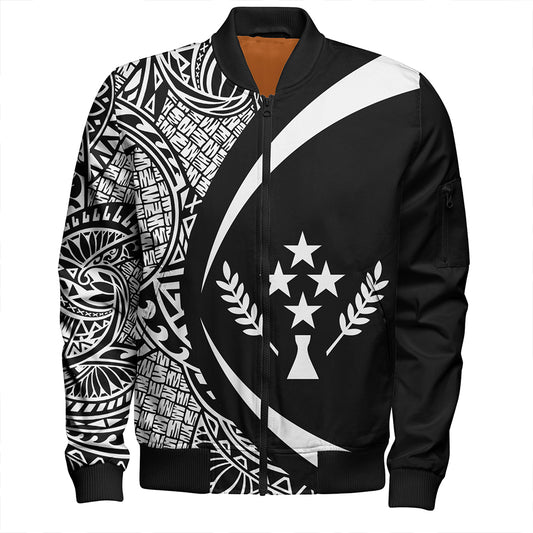 Kosrae Bomber Jacket Coat Of Arm Lauhala White Circle