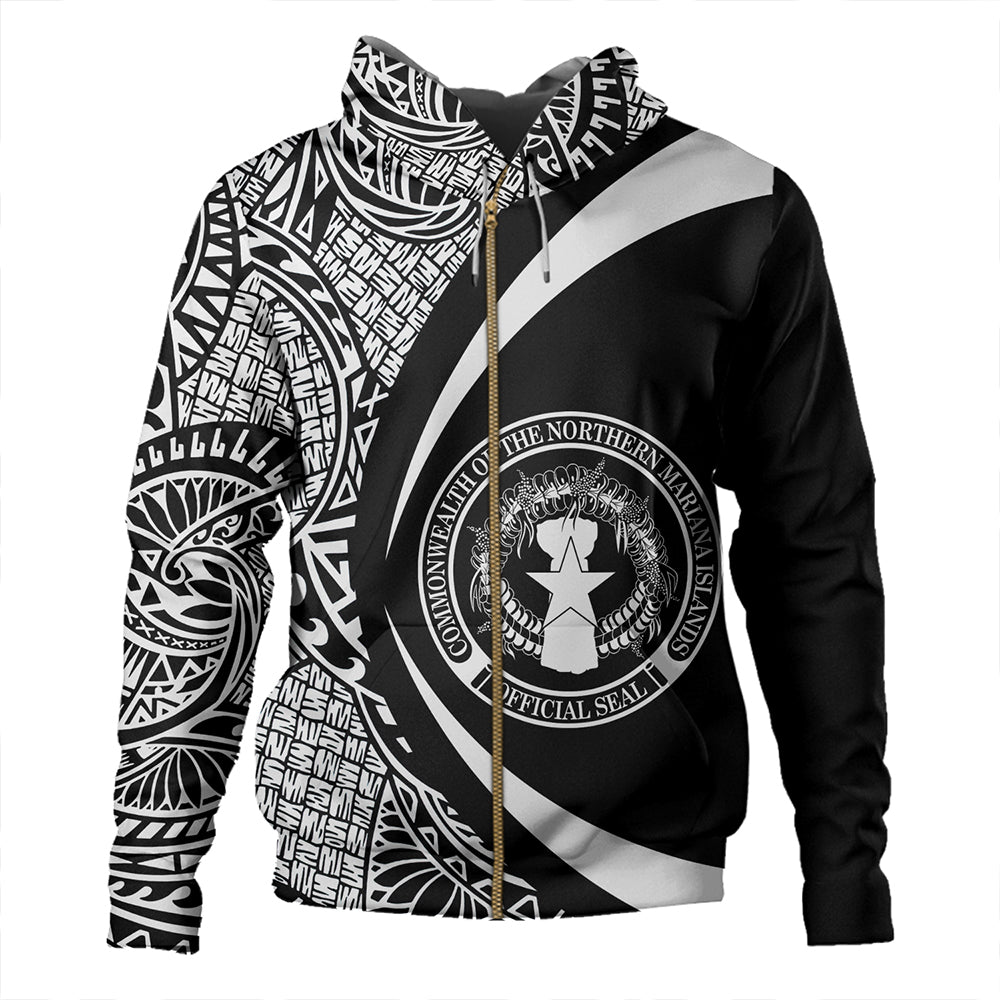Northern Mariana Islands Hoodie Coat Of Arm Lauhala White Circle