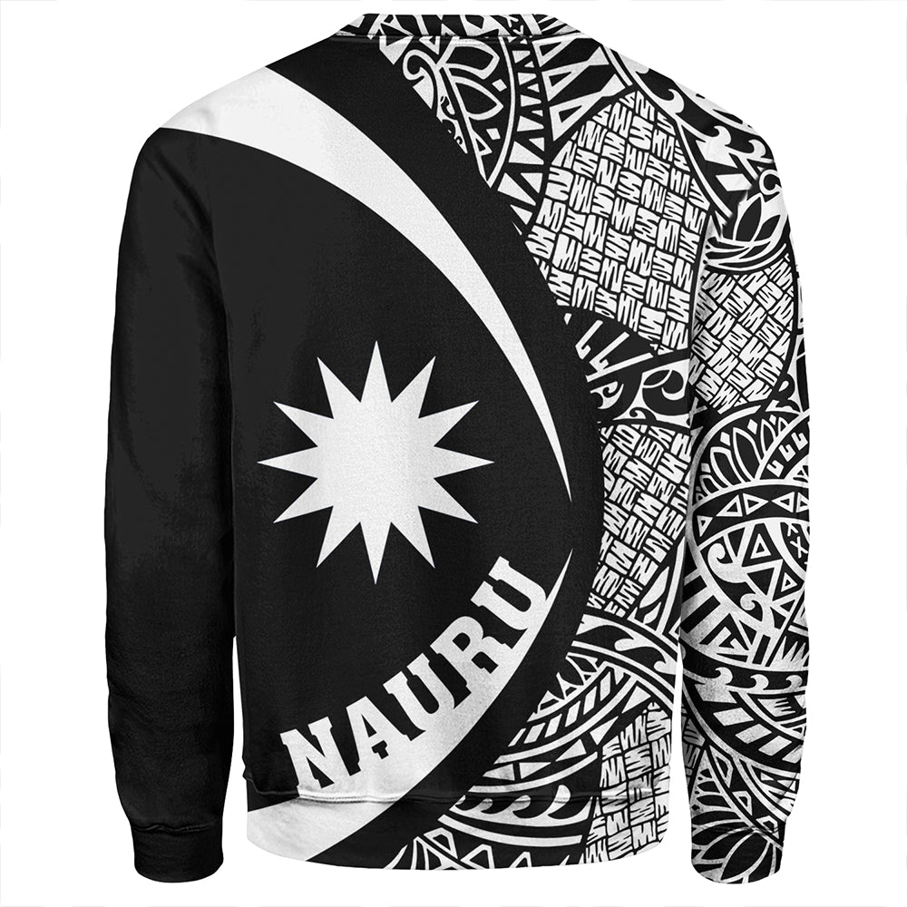 Nauru Sweatshirt Coat Of Arm Lauhala White Circle