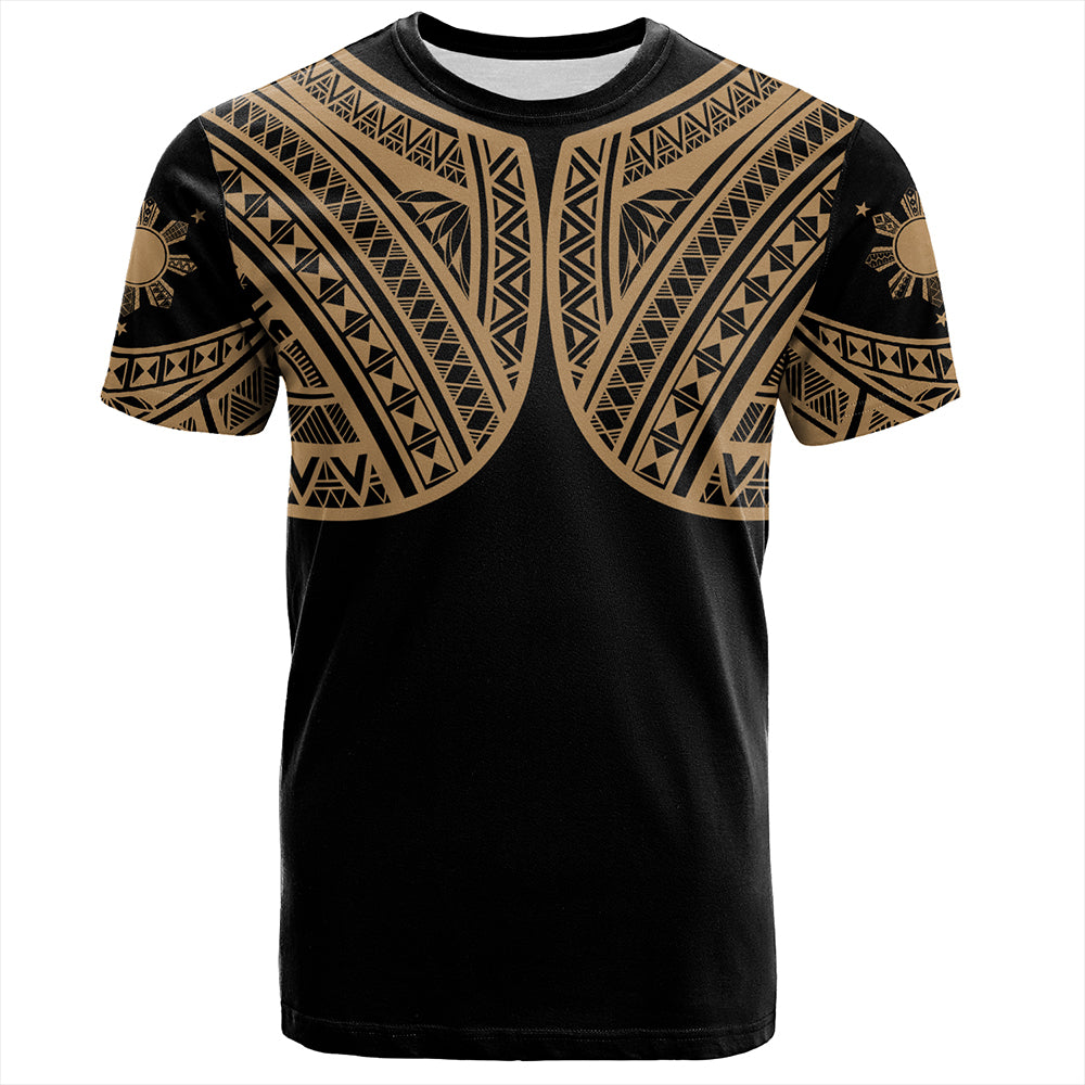 Philippines T-Shirt Sun Star Warrior Style Gold