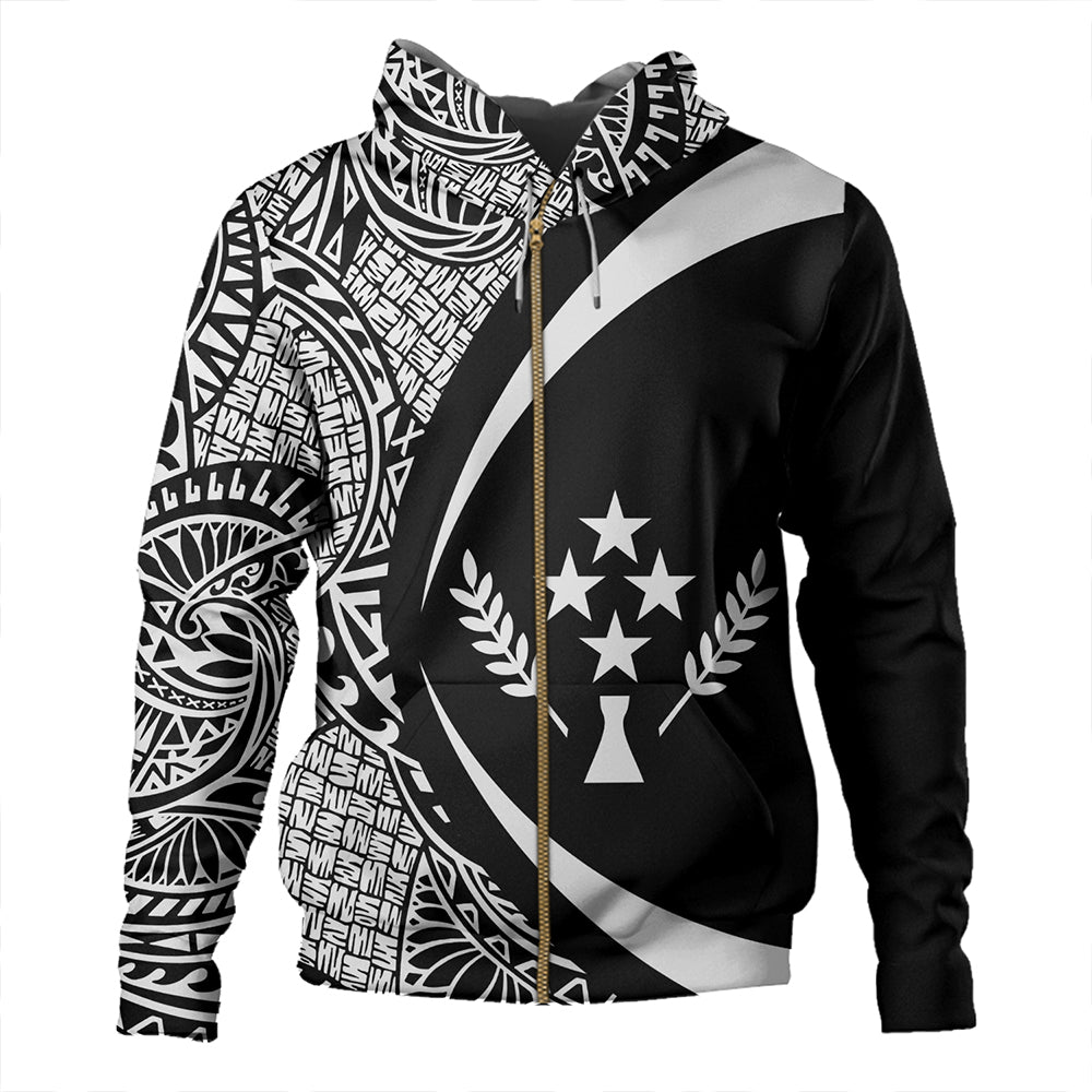 Kosrae Hoodie Coat Of Arm Lauhala White Circle