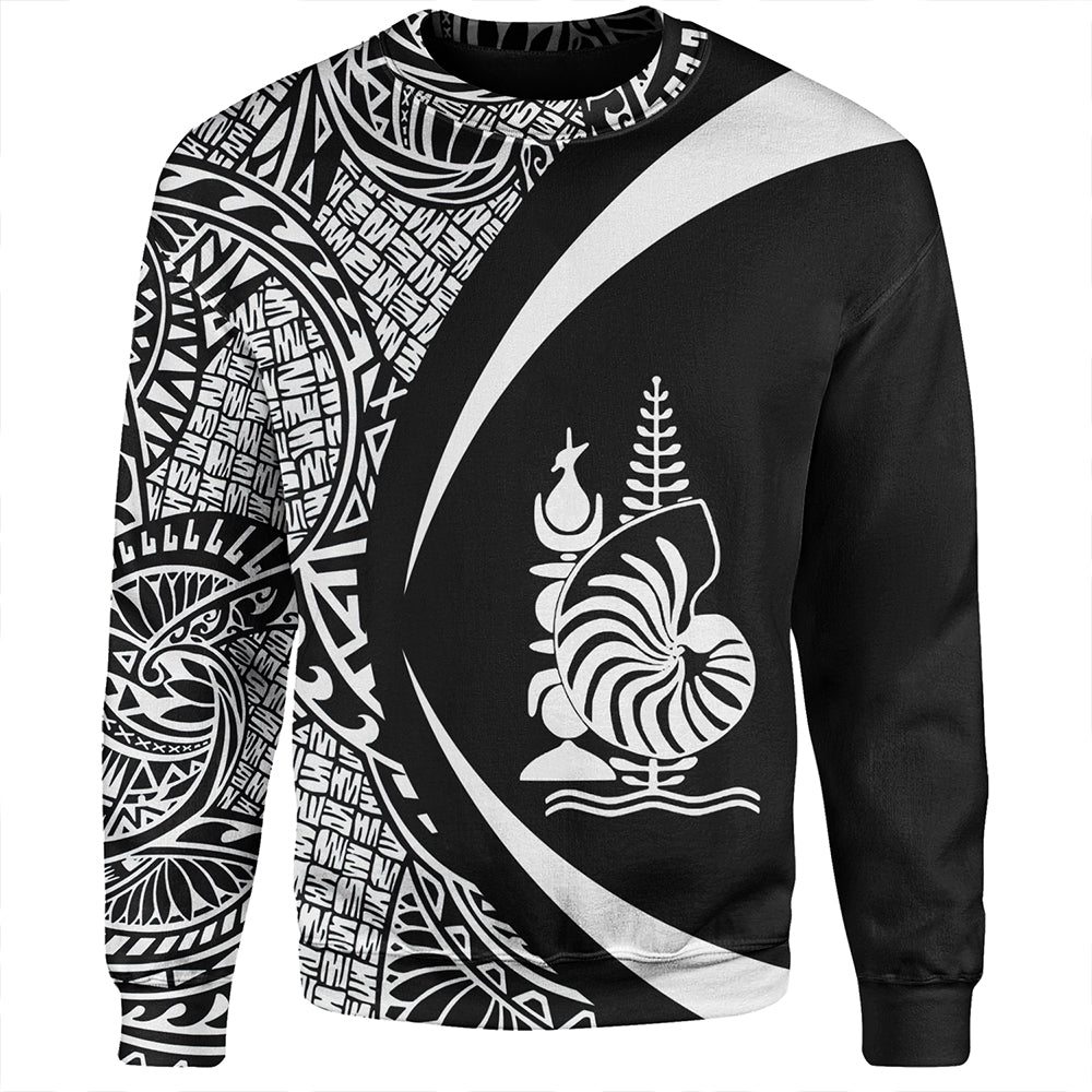 New Caledonia Sweatshirt Coat Of Arm Lauhala White Circle