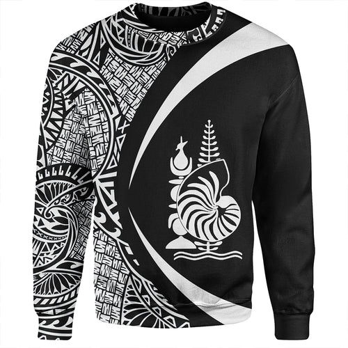 New Caledonia Sweatshirt Coat Of Arm Lauhala White Circle