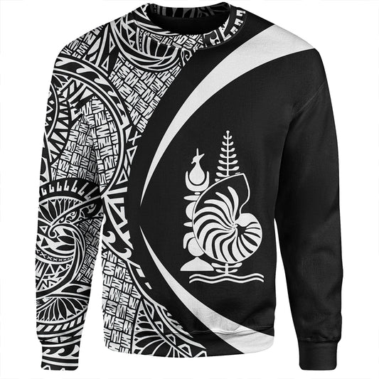 New Caledonia Sweatshirt Coat Of Arm Lauhala White Circle