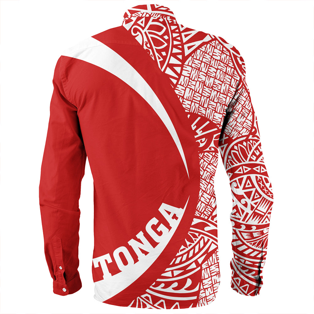 Tonga Long Sleeve Shirt Coat Of Arm Lauhala Circle
