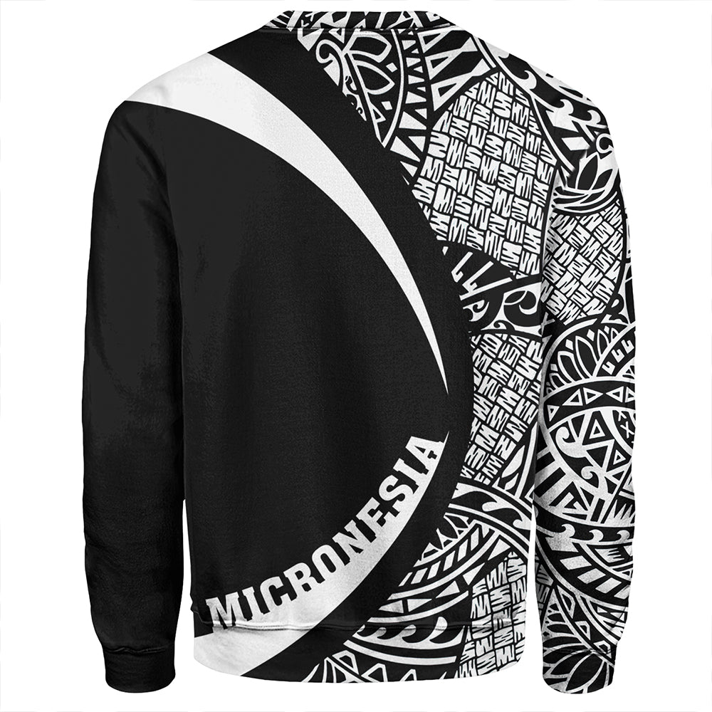 Federated States of Micronesia Sweatshirt Coat Of Arm Lauhala White Circle
