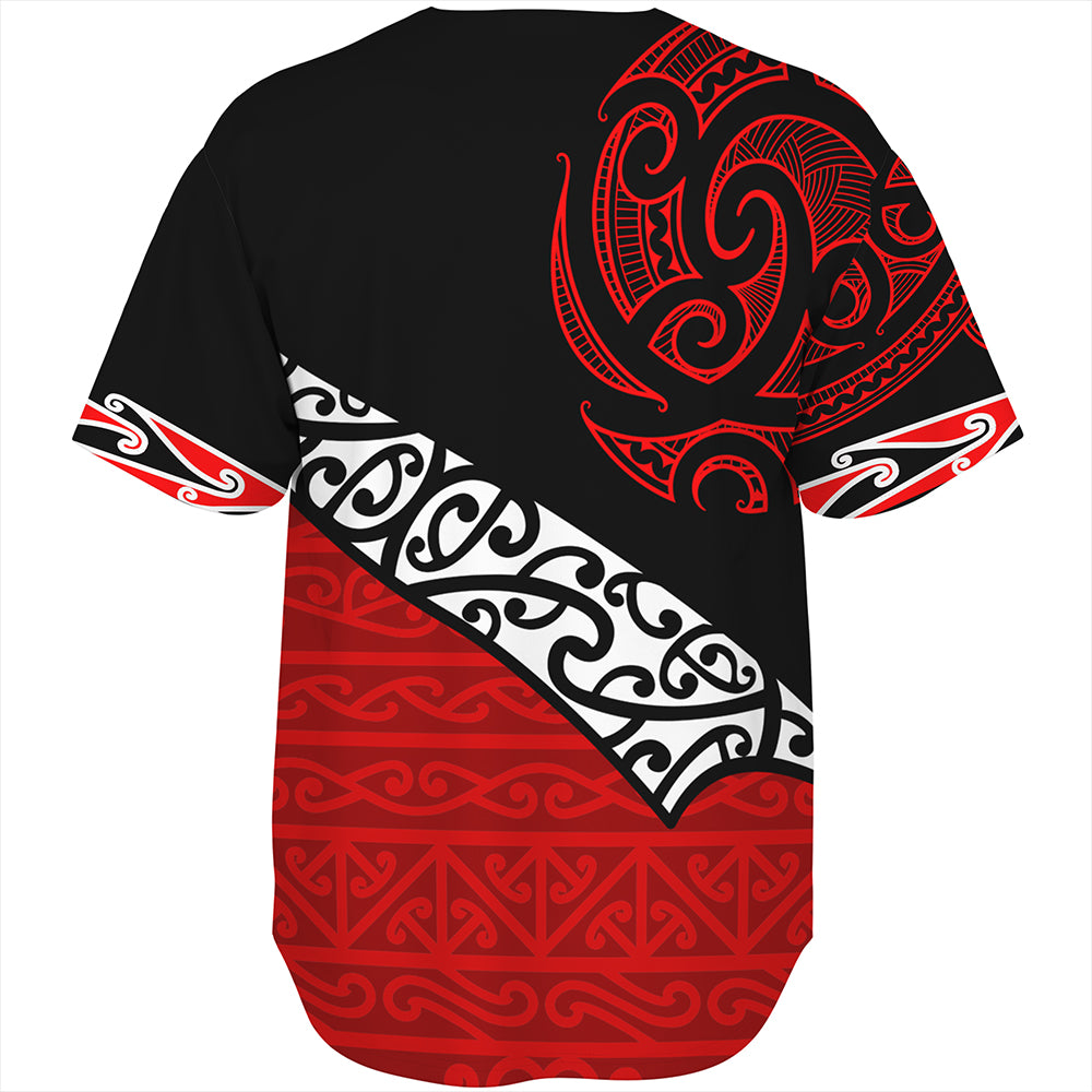 New Zealand Baseball Shirt Aotearoa Maori Flag Puhoro Pattern