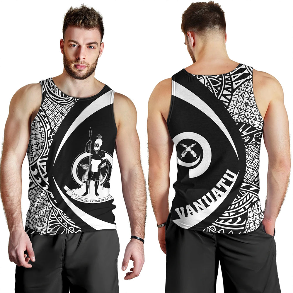 Vanuatu Tank Top Coat Of Arm Lauhala White Circle