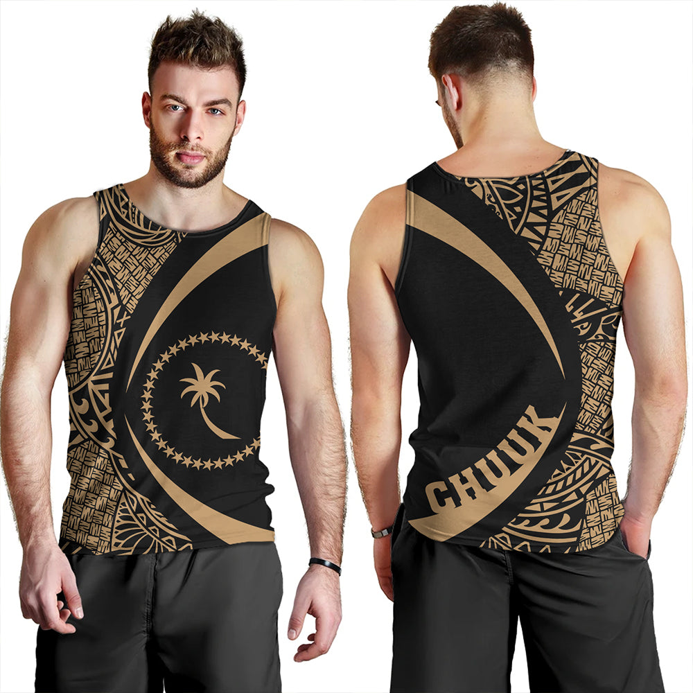 Chuuk Tank Top Coat Of Arm Lauhala Gold Circle