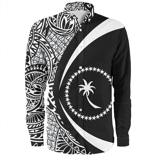 Chuuk Long Sleeve Shirt Coat Of Arm Lauhala White Circle