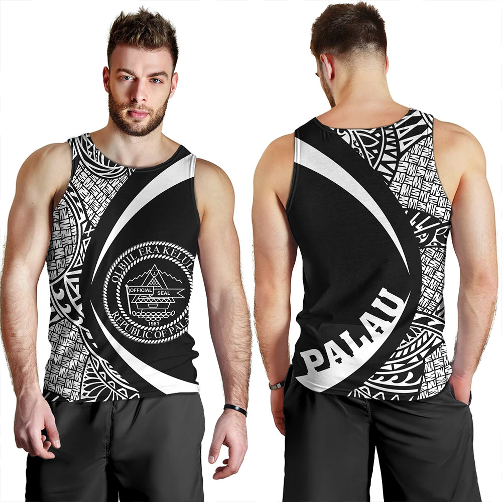 Palau Tank Top Coat Of Arm Lauhala White Circle