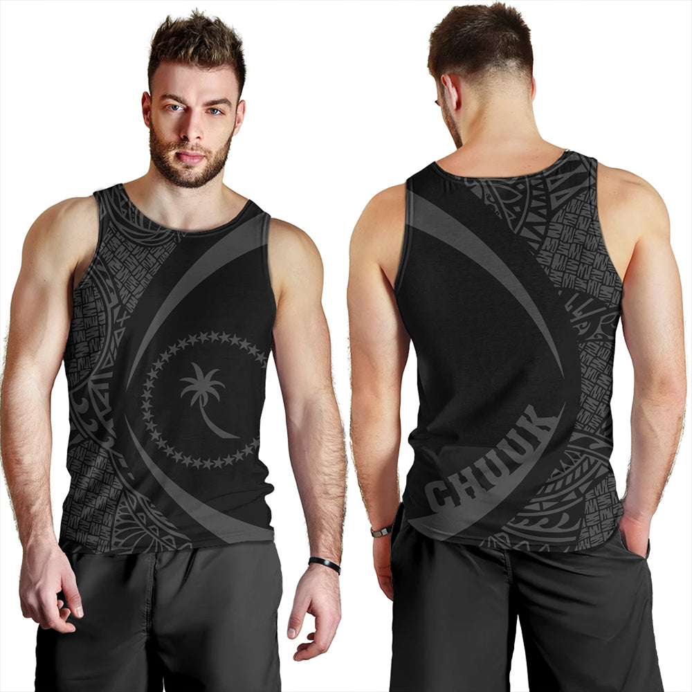 Chuuk Tank Top Coat Of Arm Lauhala Gray Circle