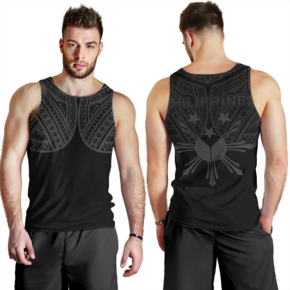 Philippines Tank Top Sun Star Warrior Style Gray