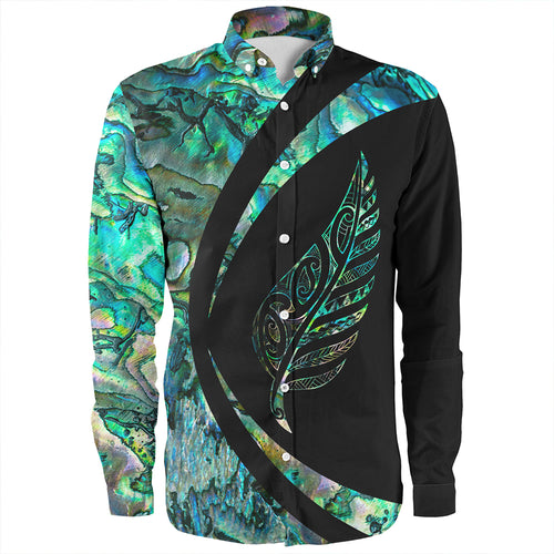 New Zealand Long Sleeve Shirt Silver Fern Papua Shell Circle
