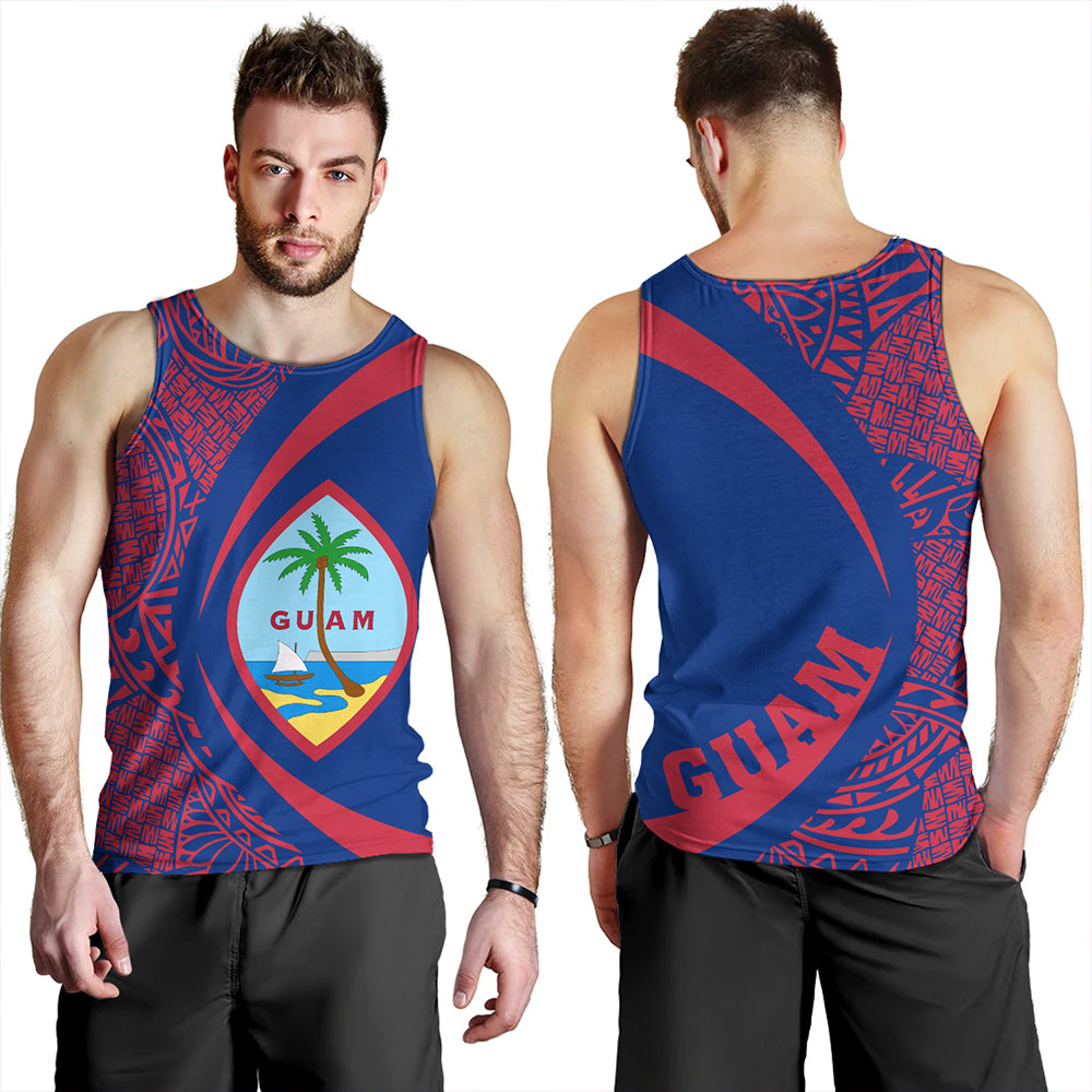 Guam Tank Top Coat Of Arm Lauhala Circle