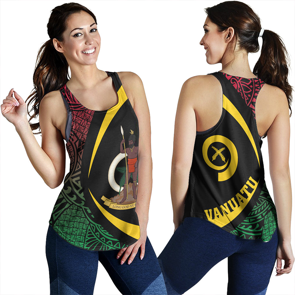 Vanuatu Women Tank Coat Of Arm Lauhala Circle