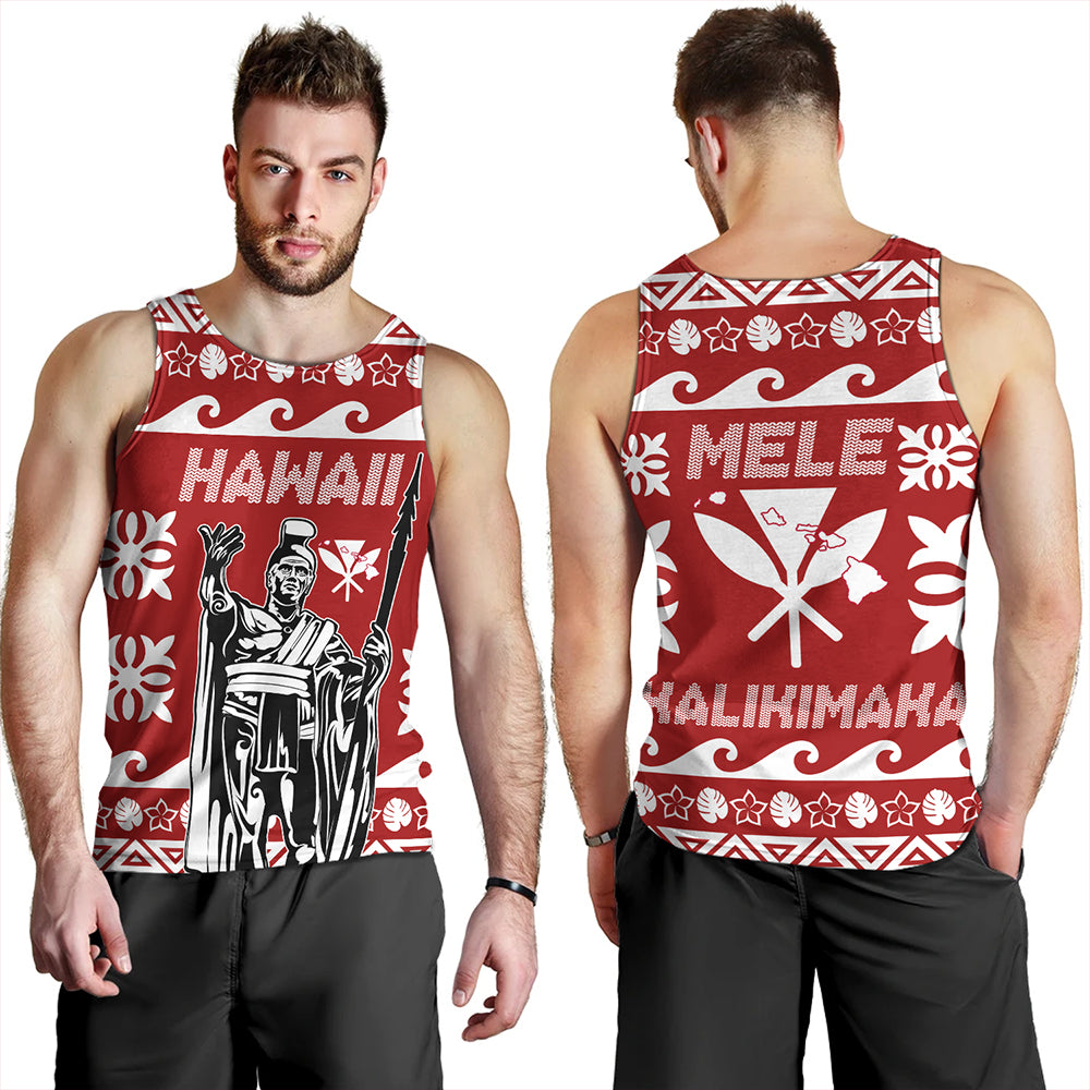 Hawaii Tank Top King Native Hawaiian Kakau Pattern Christmas
