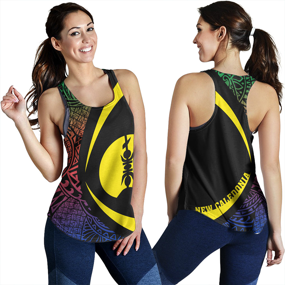 New Caledonia Women Tank Coat Of Arm Lauhala Circle