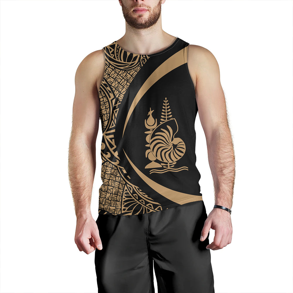 New Caledonia Tank Top Coat Of Arm Lauhala Gold Circle