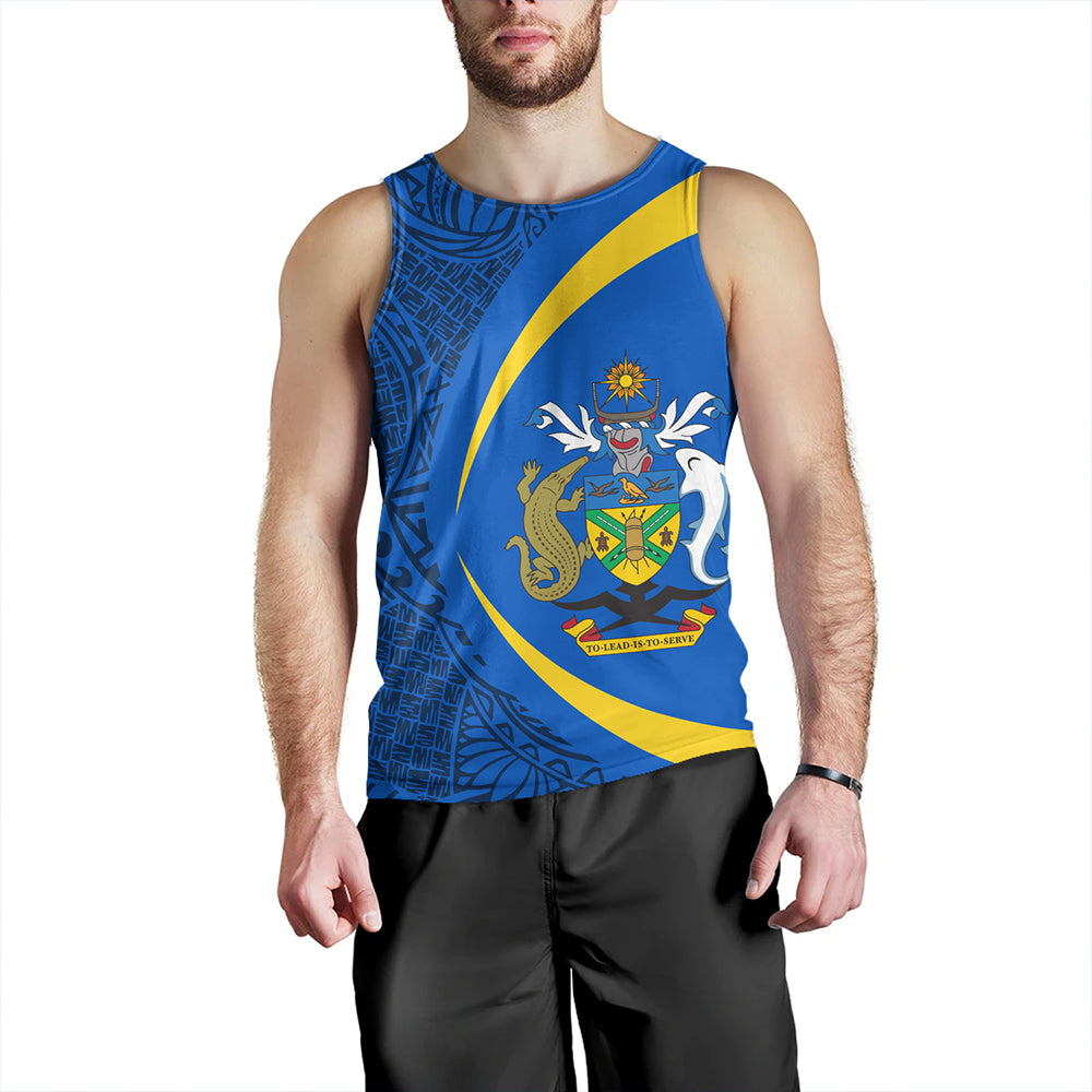 Solomon Islands Tank Top Coat Of Arm Lauhala Circle