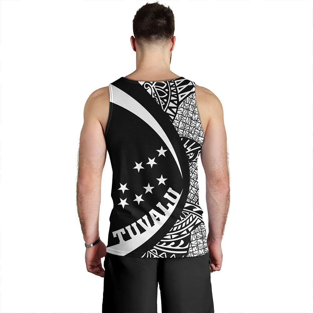 Tuvalu Tank Top Coat Of Arm Lauhala White Circle