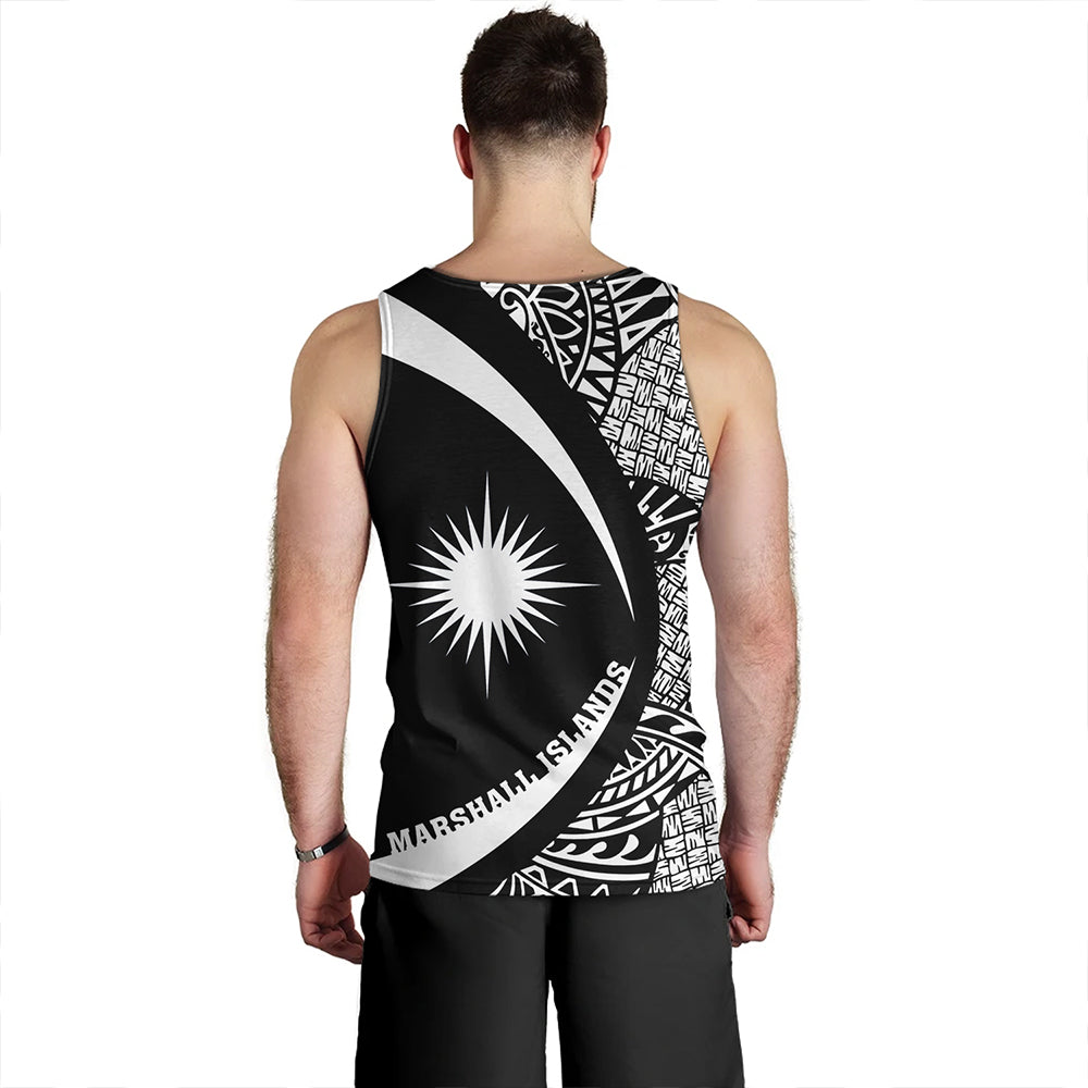 Marshall Islands Tank Top Coat Of Arm Lauhala White Circle