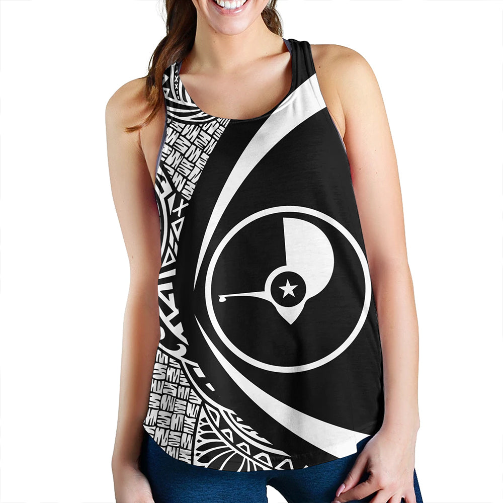 Yap Women Tank Coat Of Arm Lauhala White Circle