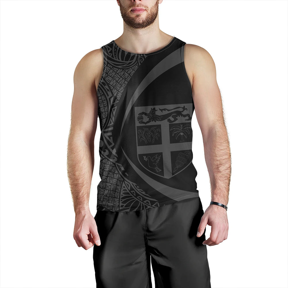 Fiji Tank Top Coat Of Arm Lauhala Gray Circle