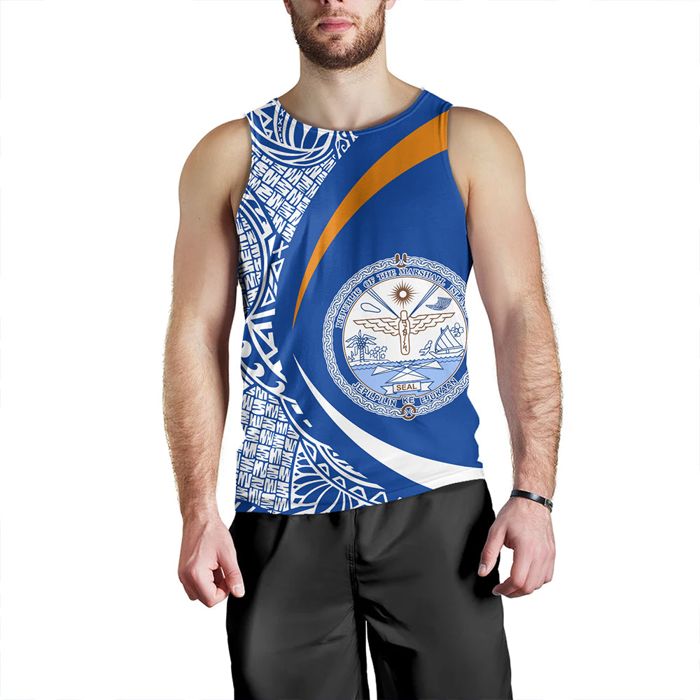 Marshall Islands Tank Top Coat Of Arm Lauhala Circle