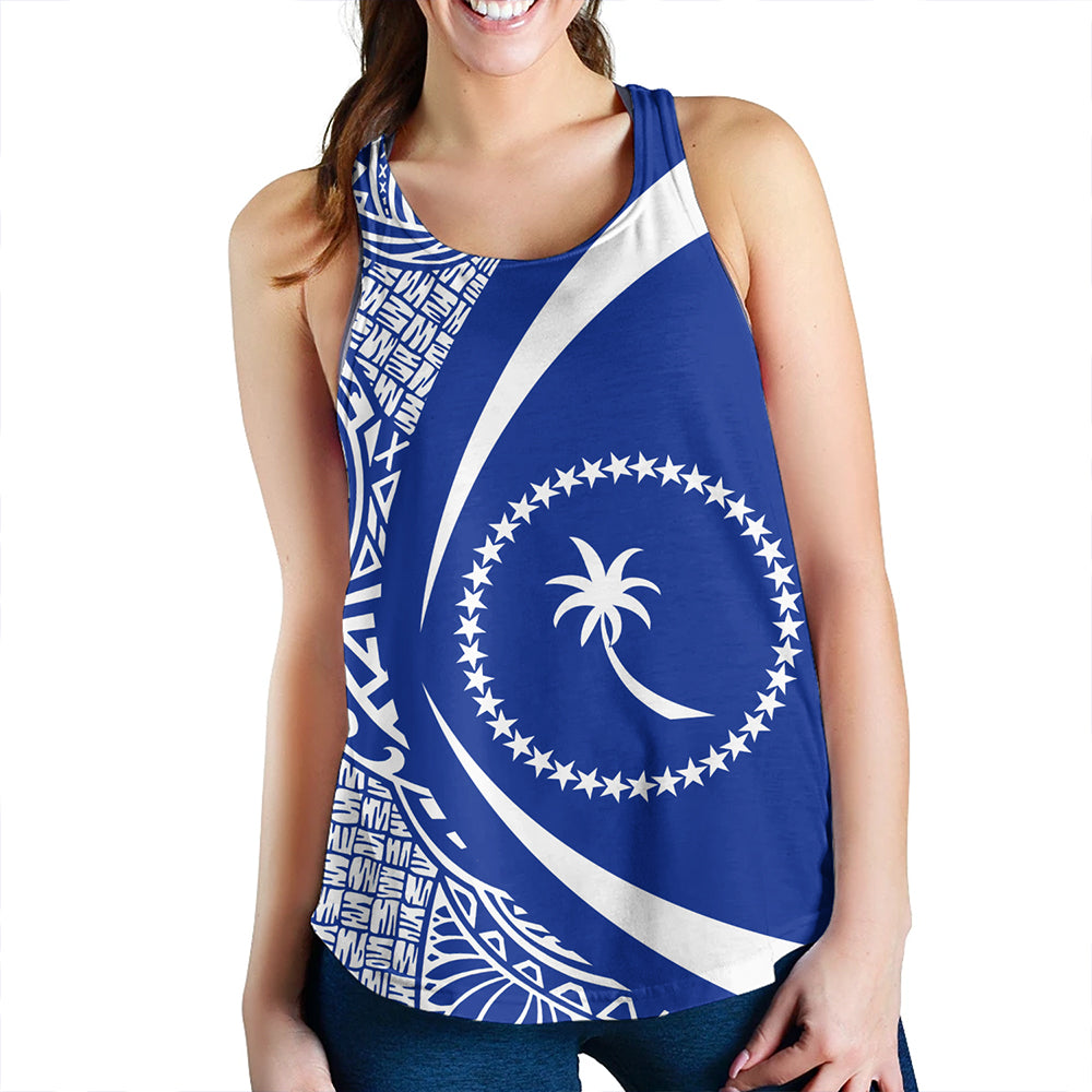 Chuuk Women Tank Coat Of Arm Lauhala Circle