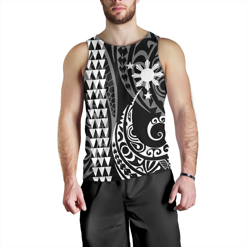 The Philippines Tank Top Sun White Kakau Style