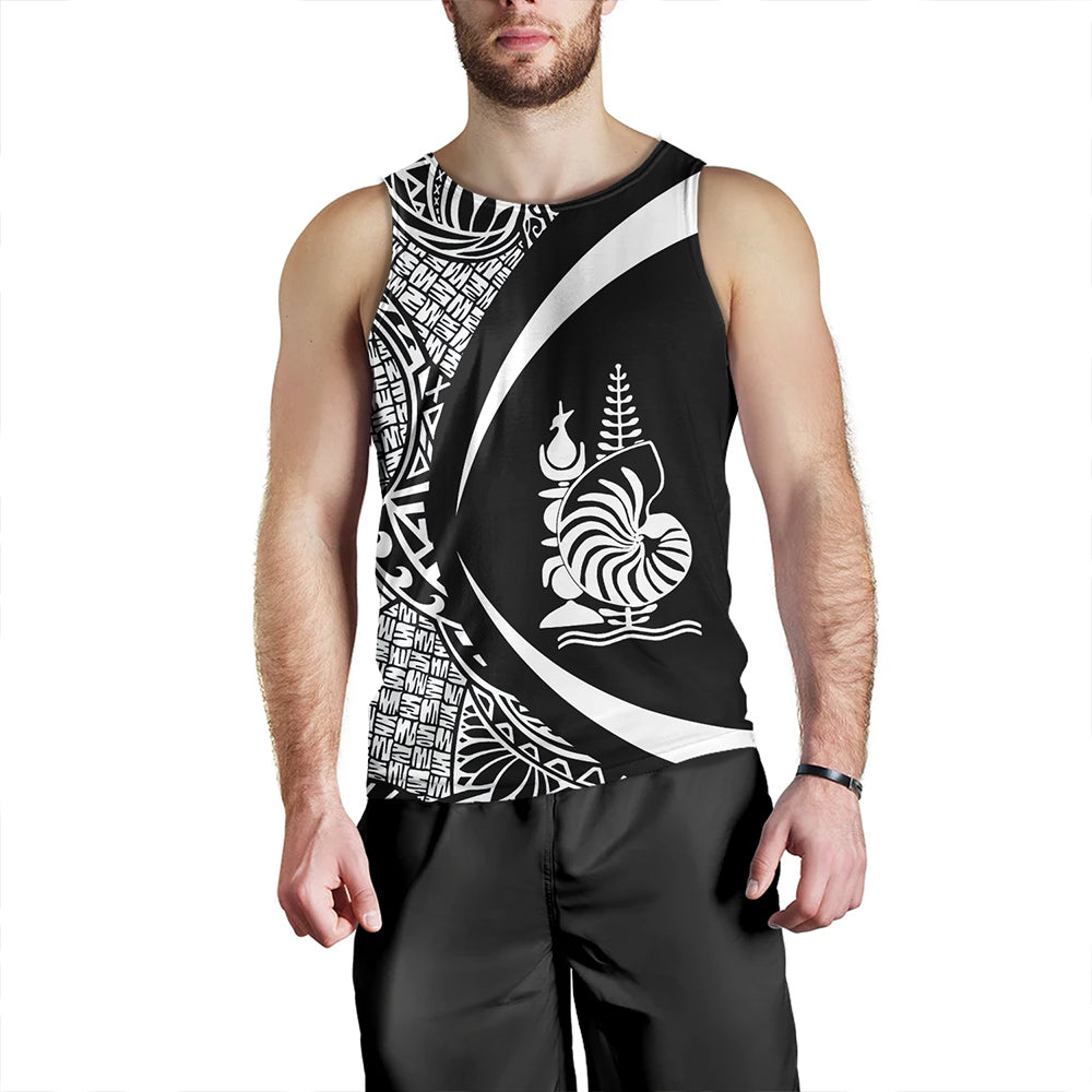 New Caledonia Tank Top Coat Of Arm Lauhala White Circle