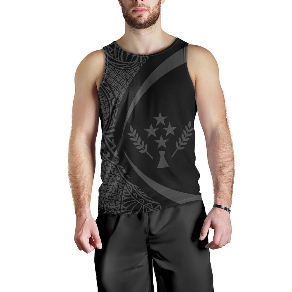 Kosrae Tank Top Coat Of Arm Lauhala Gray Circle