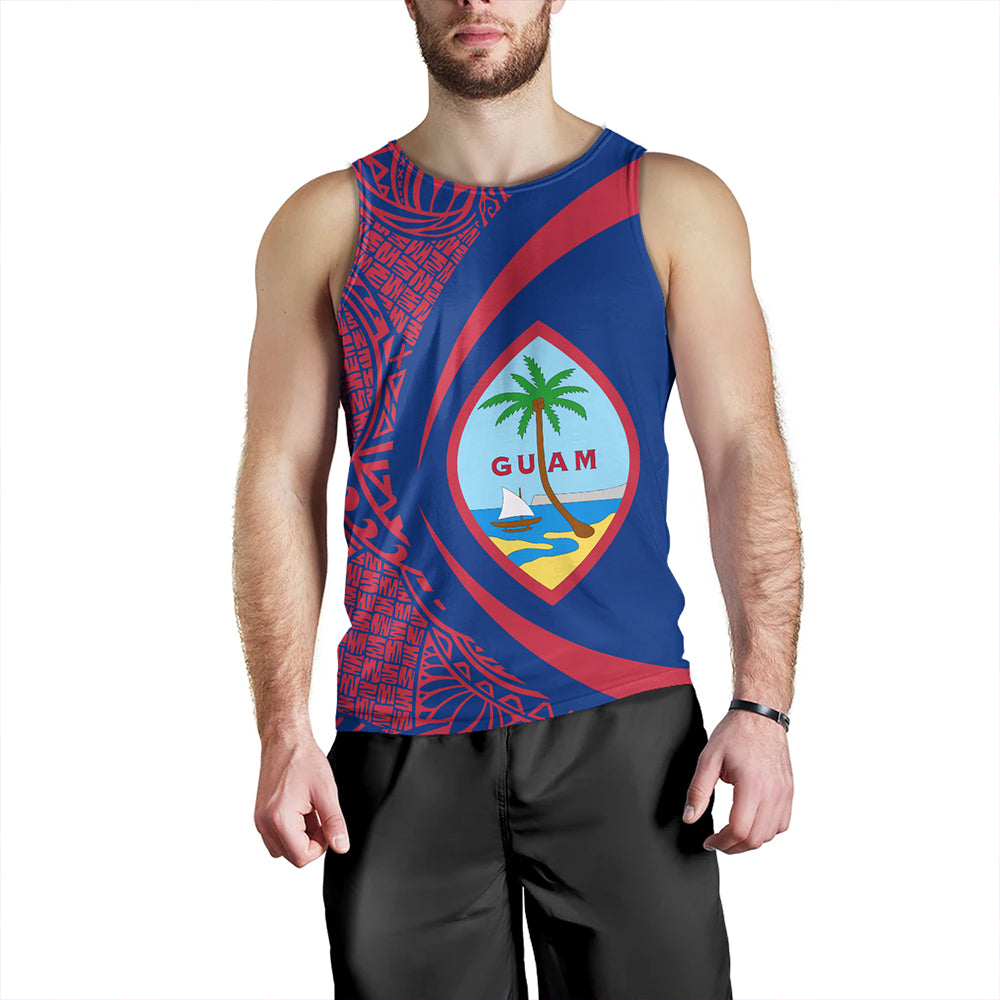 Guam Tank Top Coat Of Arm Lauhala Circle