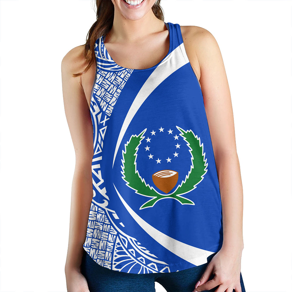 Pohnpei Women Tank Coat Of Arm Lauhala Circle